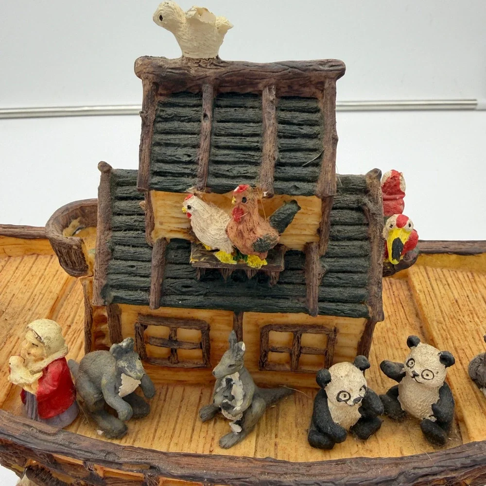 Noah's Ark Resin Figurine Animal Pairs Religious Collectible Home Decor